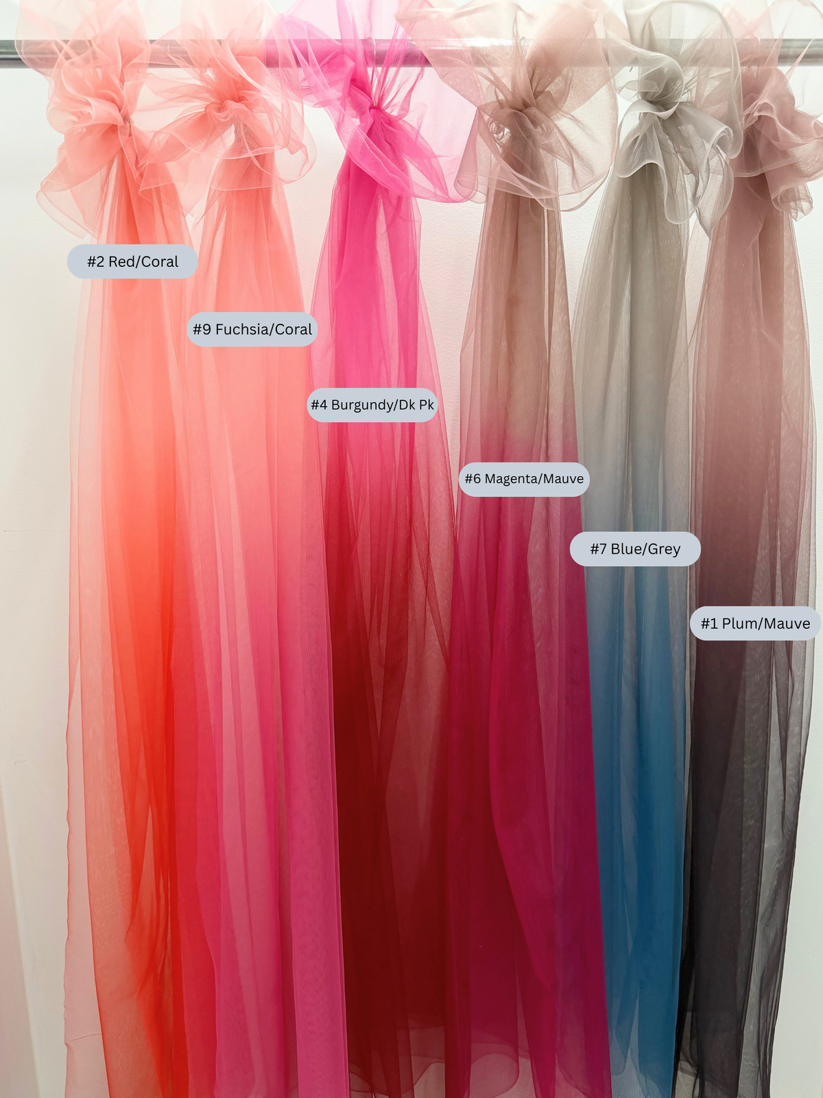 ML212 - Ombre Tulle Fabric by Yard – 58"