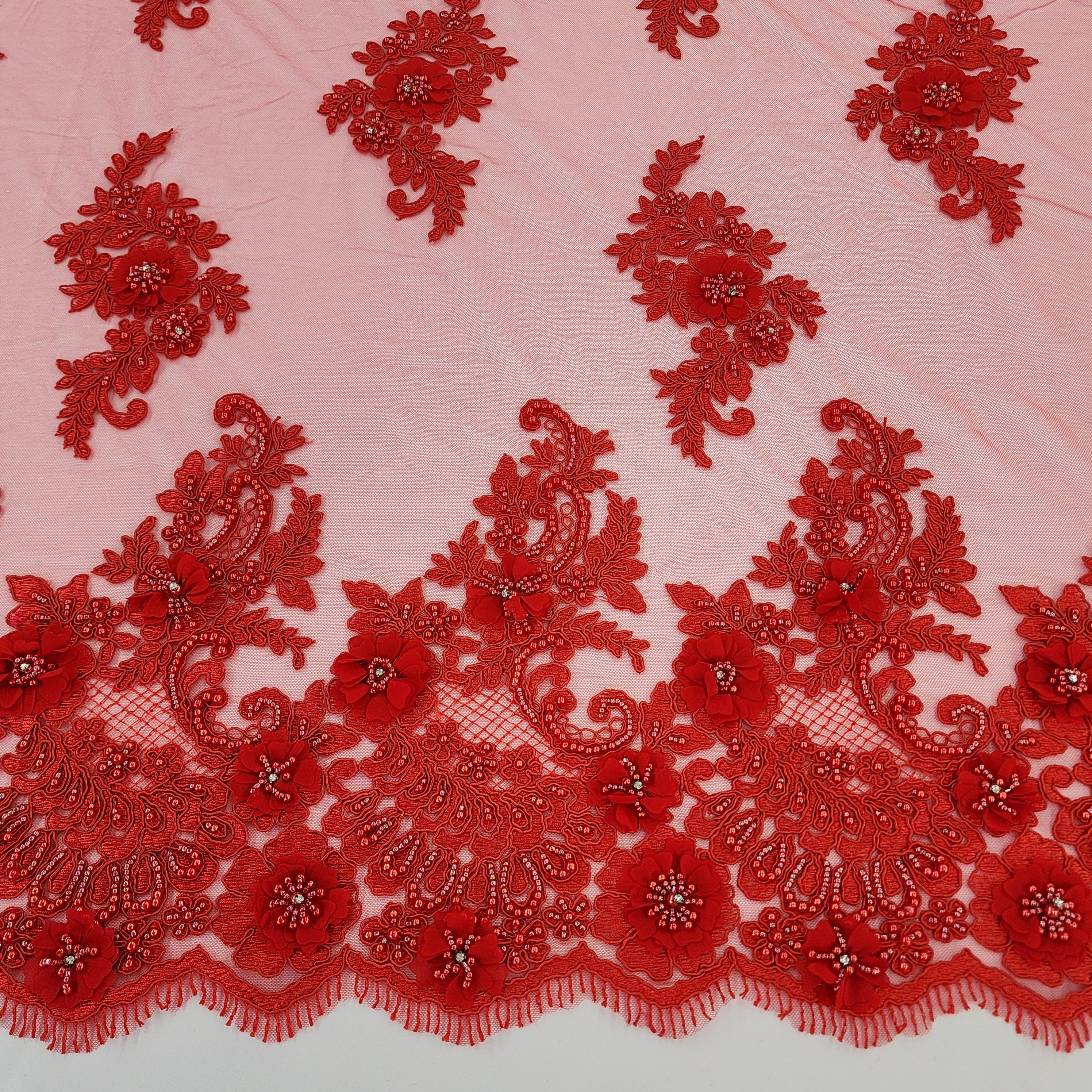 ML102 3D Floral Embroidery and Beaded Lace