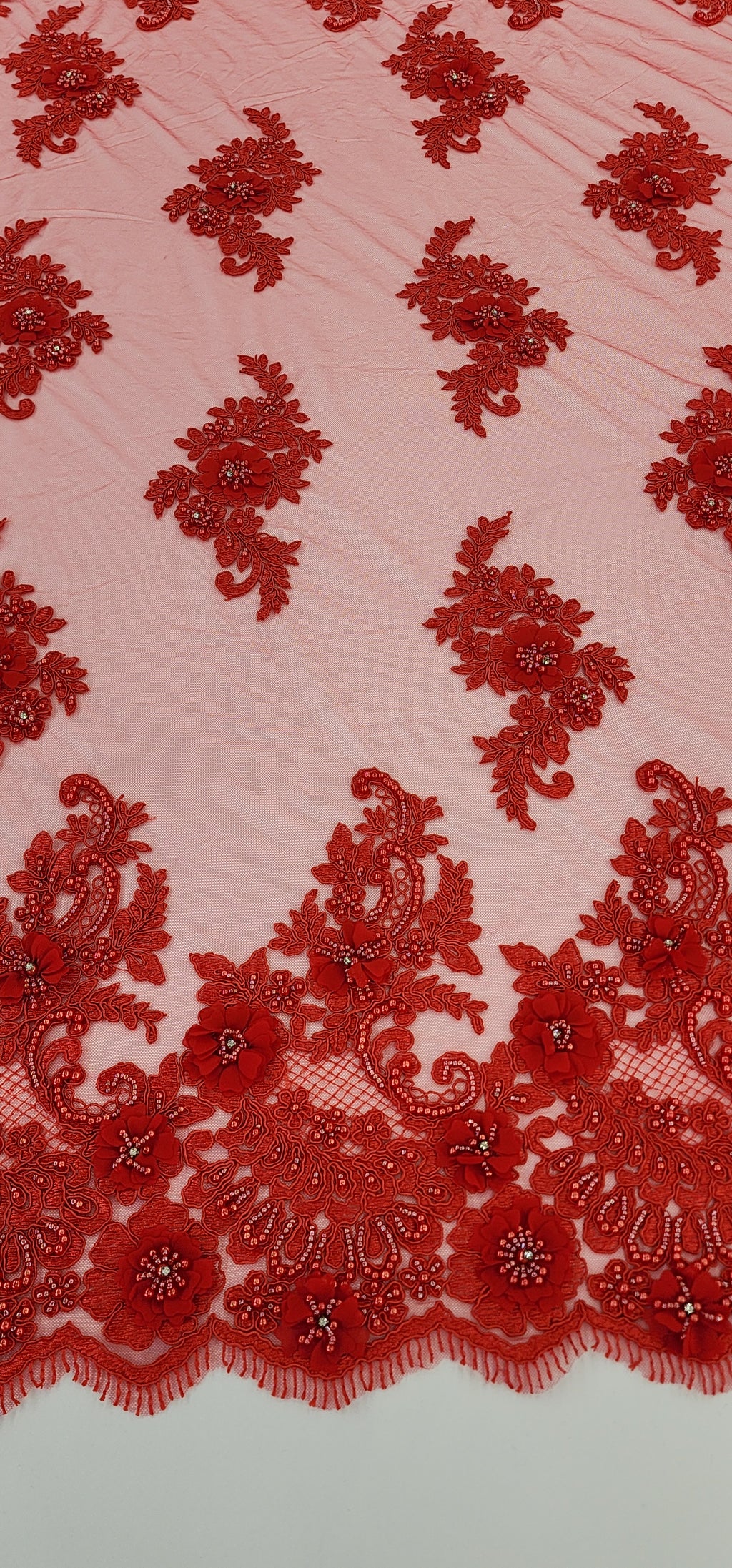 ML102 3D Floral Embroidery and Beaded Lace