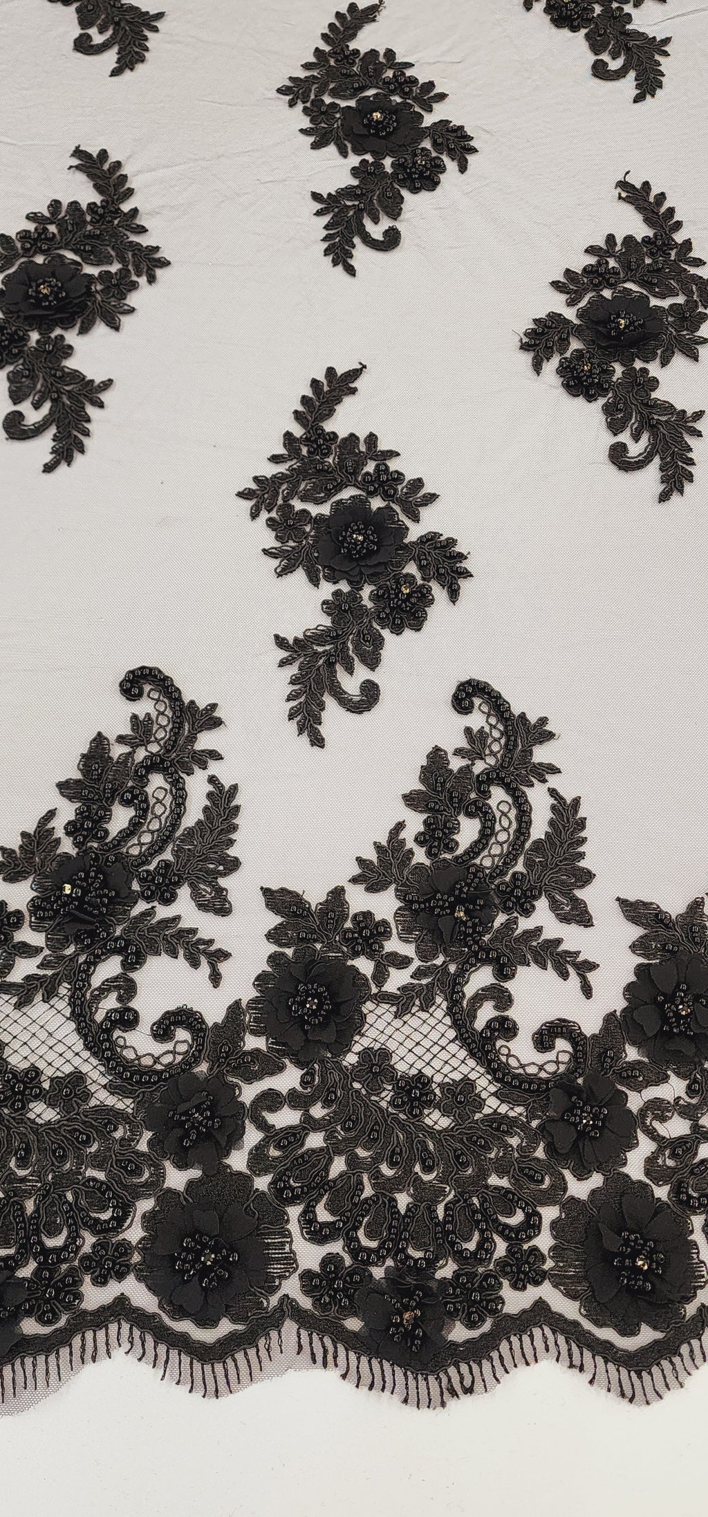 ML102 3D Floral Embroidery and Beaded Lace