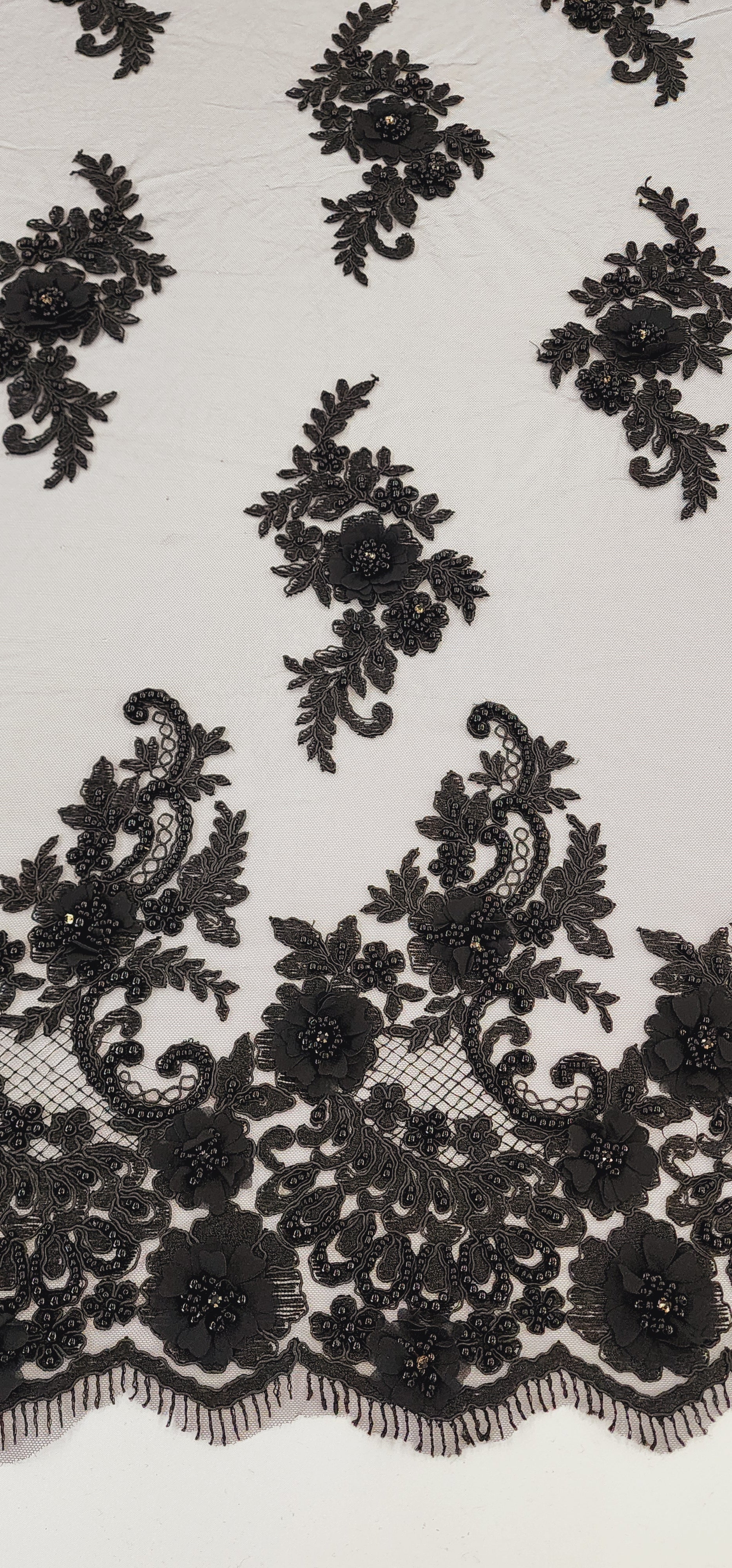 ML102 3D Floral Embroidery and Beaded Lace