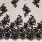 ML102 BLACK 3D Floral Embroidery and Beaded Lace