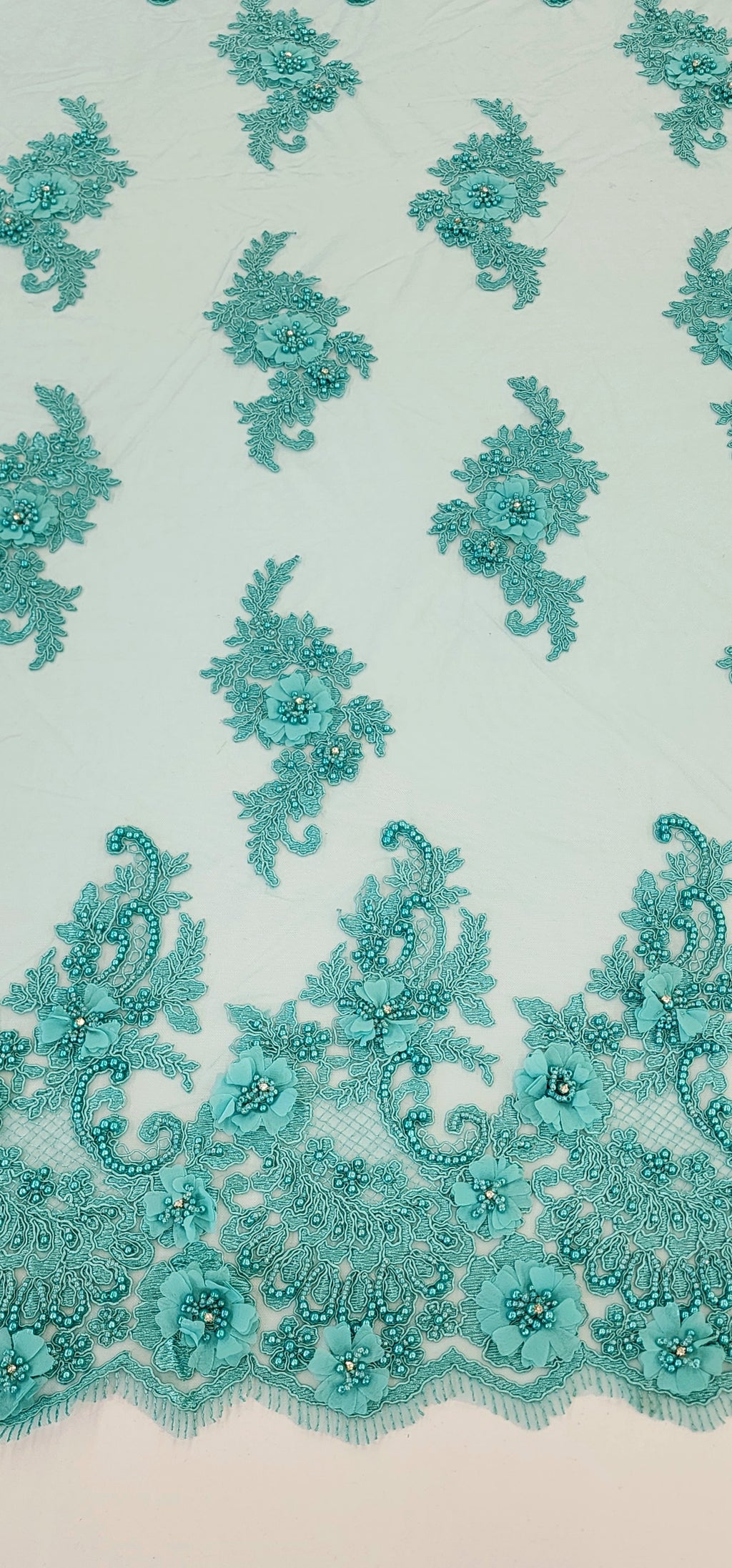 ML102 3D Floral Embroidery and Beaded Lace