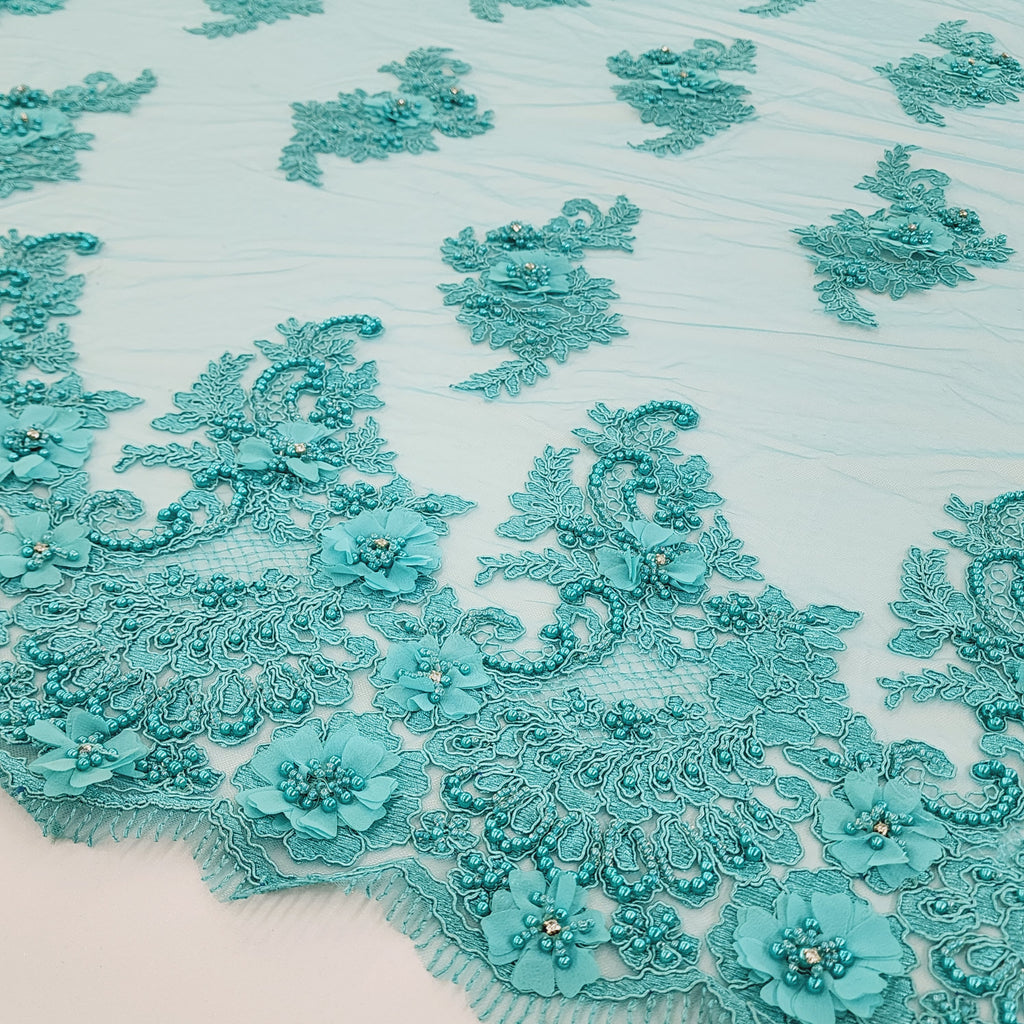 ML102 3D Floral Embroidery and Beaded Lace