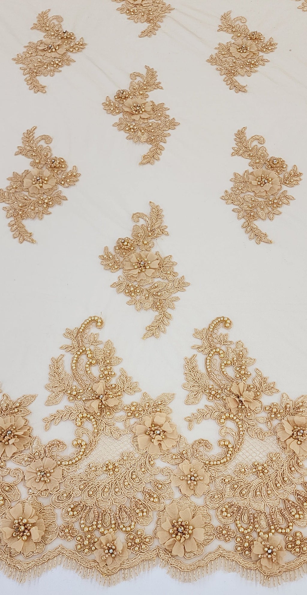 ML102 3D Floral Embroidery and Beaded Lace