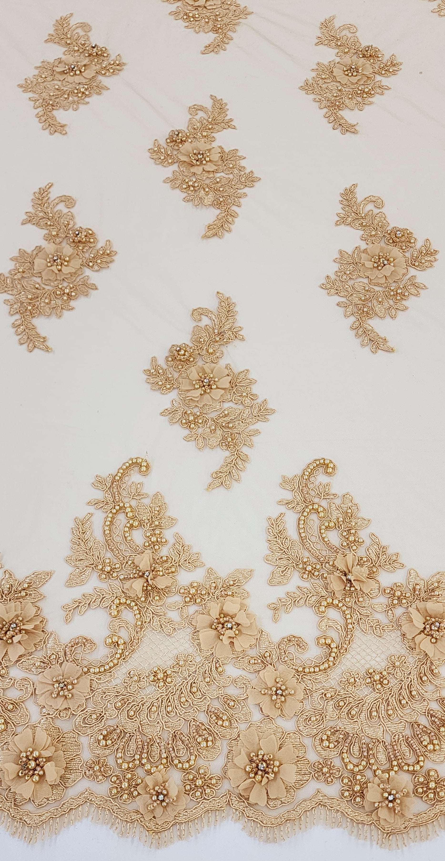 ML102 3D Floral Embroidery and Beaded Lace