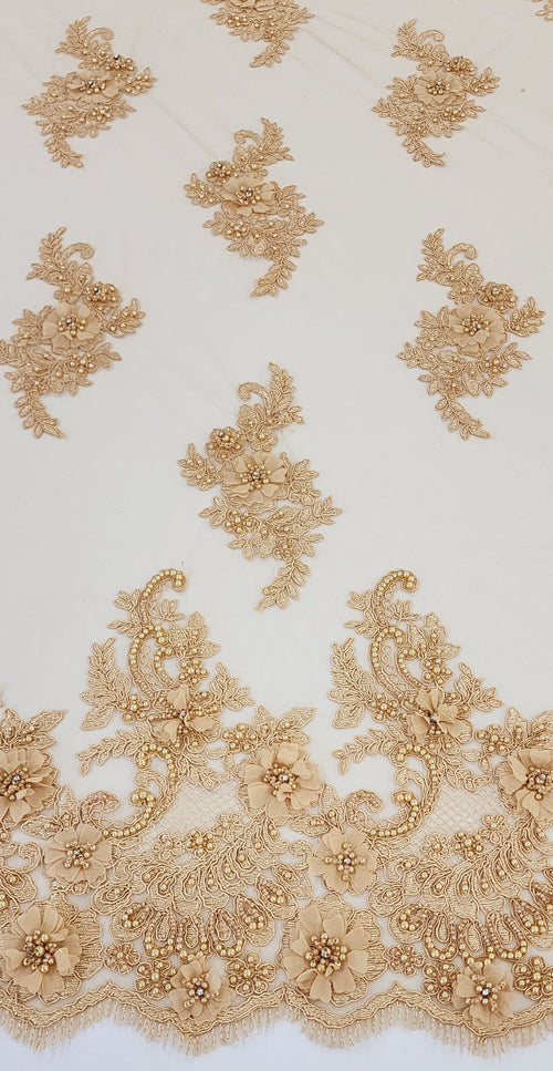 ML102 3D Floral Embroidery and Beaded Lace