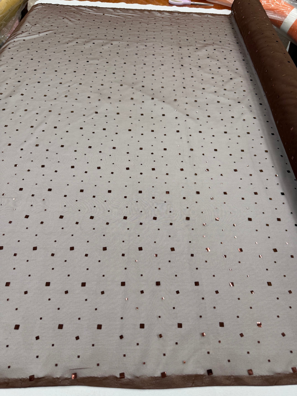 ML188 - Dot Fabric by Yard – 60" Wide Hologram Dot Lace for Dancewear, Gowns, Tablecloth, Party Decor