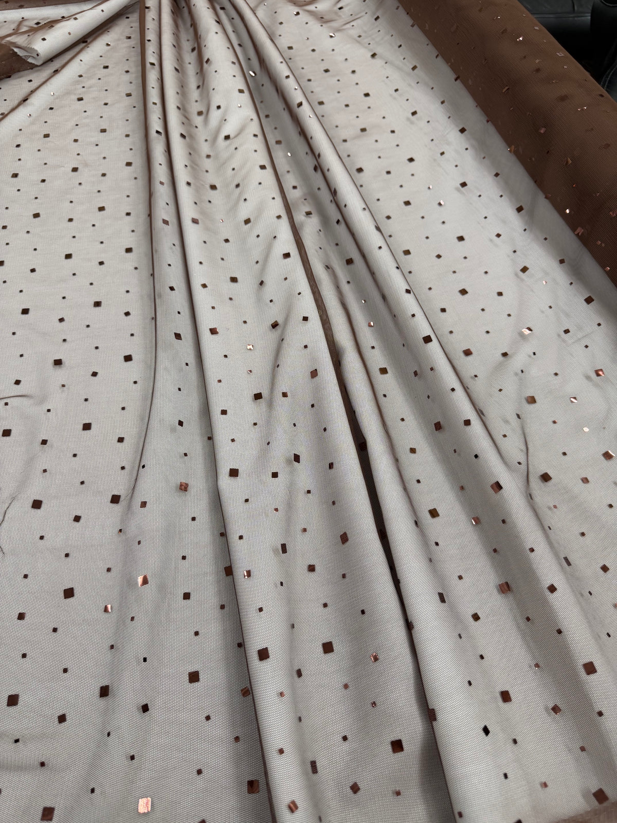 ML188 - Dot Fabric by Yard – 60" Wide Hologram Dot Lace for Dancewear, Gowns, Tablecloth, Party Decor