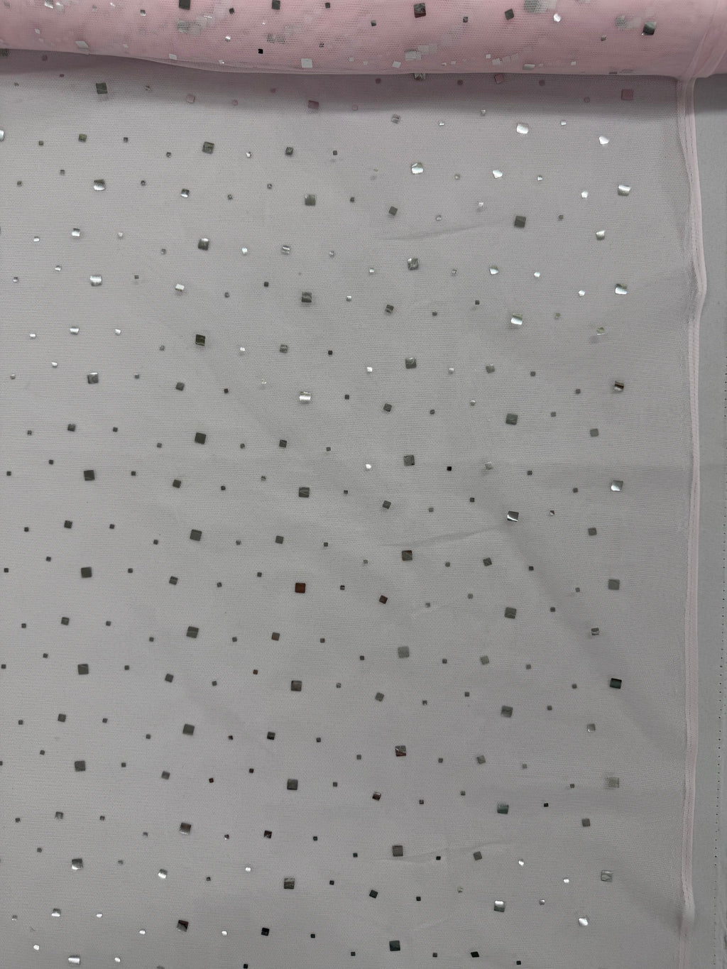 ML188 - Dot Fabric by Yard – 60" Wide Hologram Dot Lace for Dancewear, Gowns, Tablecloth, Party Decor