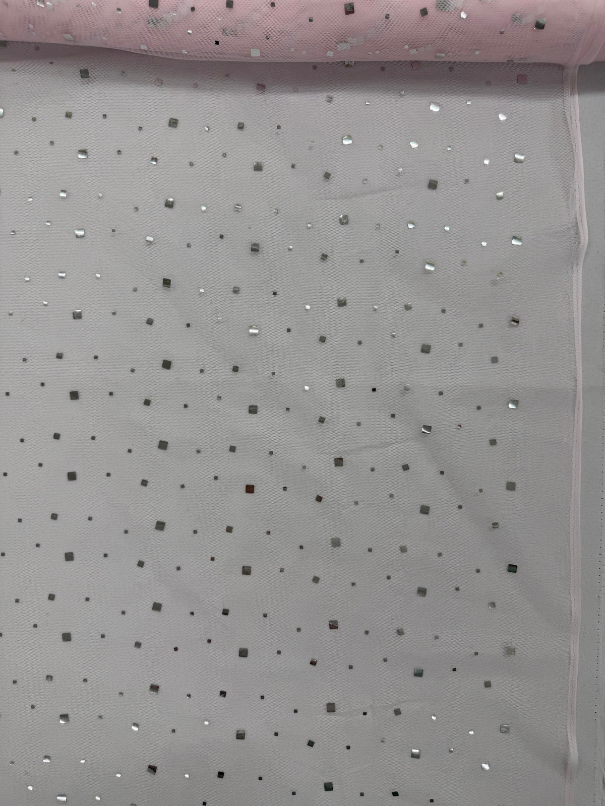 ML188 - Dot Fabric by Yard – 60" Wide Hologram Dot Lace for Dancewear, Gowns, Tablecloth, Party Decor