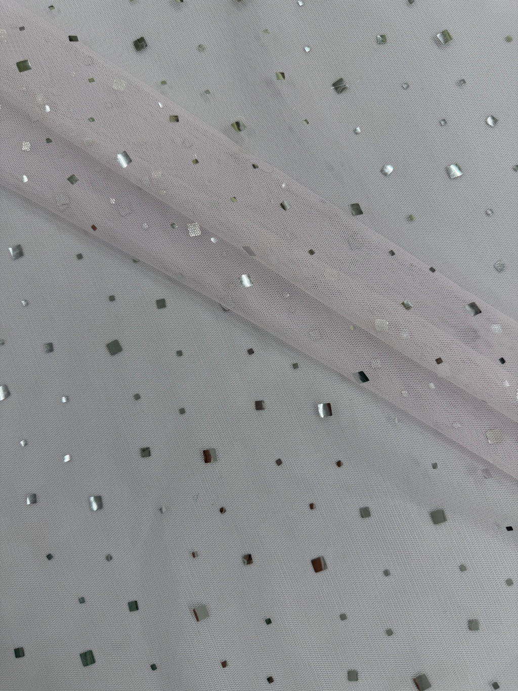 ML188 - Dot Fabric by Yard – 60" Wide Hologram Dot Lace for Dancewear, Gowns, Tablecloth, Party Decor