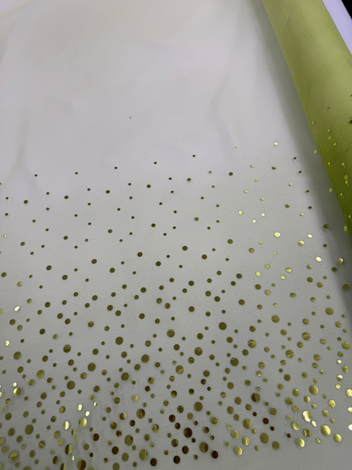 ML186 - Green Omber Dot Fabric by Yard – 60" Wide Hologram Dot Lace for Dancewear, Gowns, Tablecloth, Party Decor (Copy)
