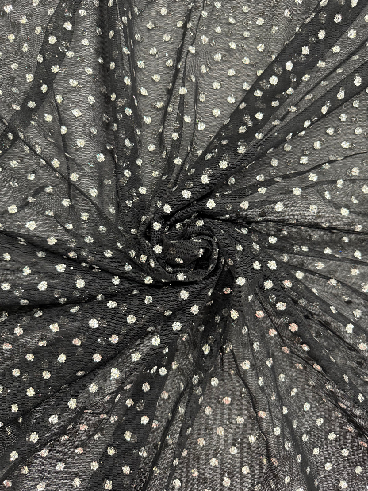 ML176 - Black Silver Fabric by Yard – 60" Wide Glitter Stripe Lace for Dancewear, Gowns, Tablecloth, Party Decor (Copy)