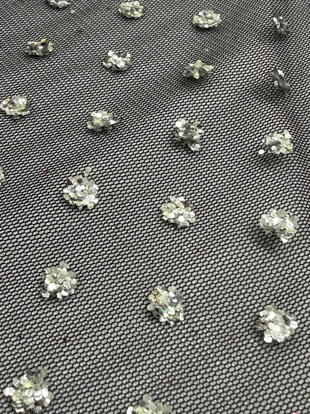ML176 - Black Silver Fabric by Yard – 60" Wide Glitter Stripe Lace for Dancewear, Gowns, Tablecloth, Party Decor (Copy)