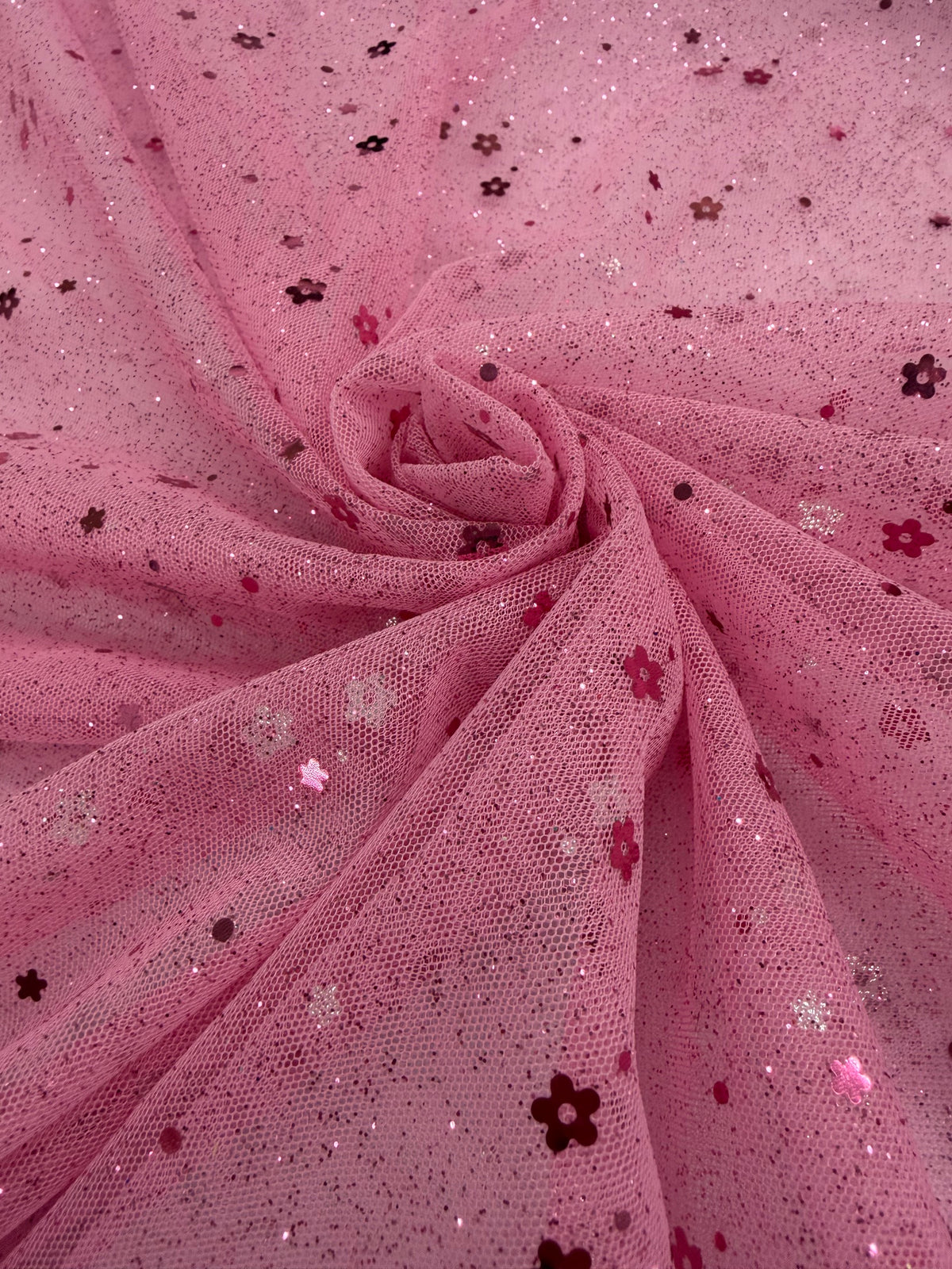 ML191 - Glitter Fabric by Yard – 60" Wide Sparkling Lace for Dancewear, Gowns, Tablecloth, Party Decor