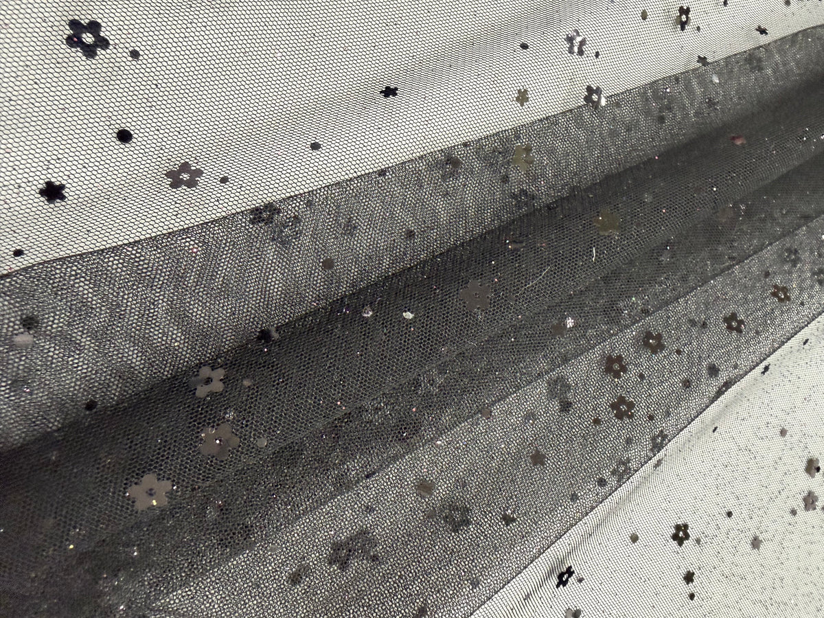 ML191 - Glitter Fabric by Yard – 60" Wide Sparkling Lace for Dancewear, Gowns, Tablecloth, Party Decor
