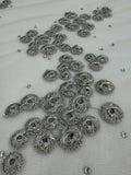 ML213 - Tulle Embroidery Fabric by Yard – 52" Rhinestone on Mesh, Tablecloth, Party Decor