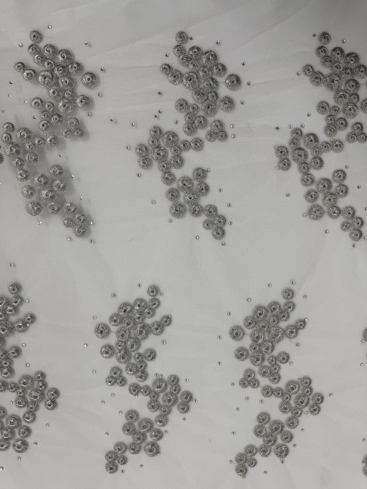 ML213 - Tulle Embroidery Fabric by Yard – 52" Rhinestone on Mesh, Tablecloth, Party Decor