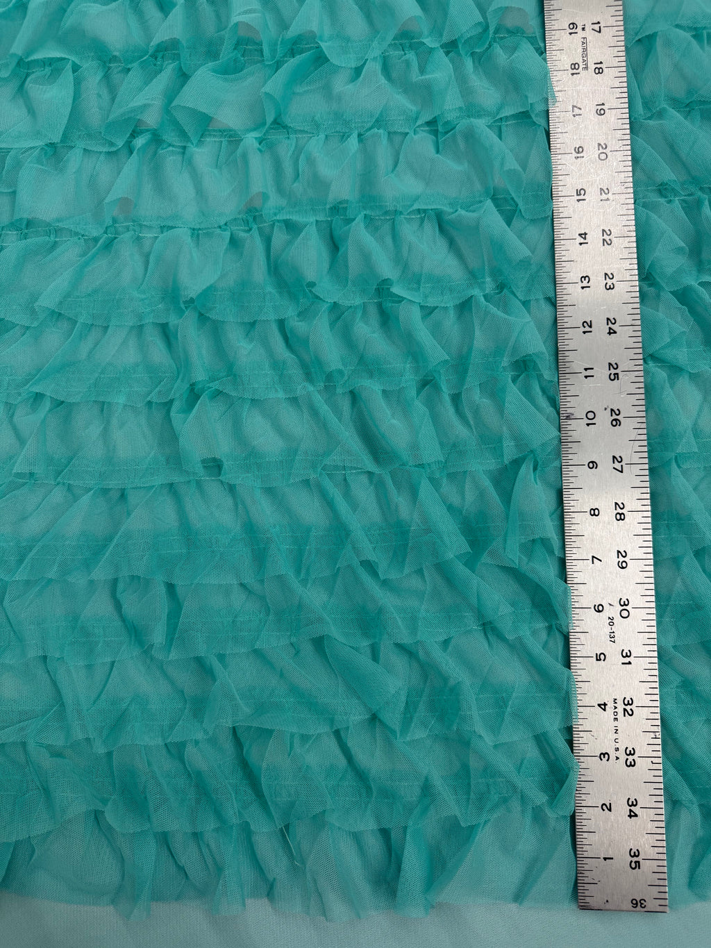 ML203 - Ruffle Lace Fabric by Yard – 52" Mesh for Gowns, Tablecloth, Party Decor