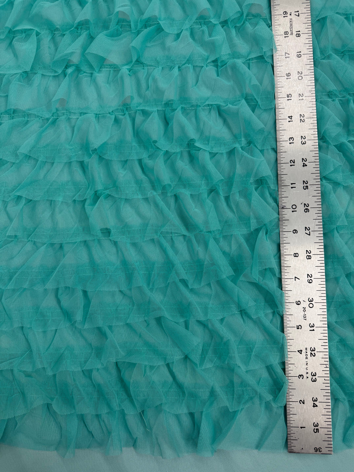ML203 - Ruffle Lace Fabric by Yard – 52" Mesh for Gowns, Tablecloth, Party Decor
