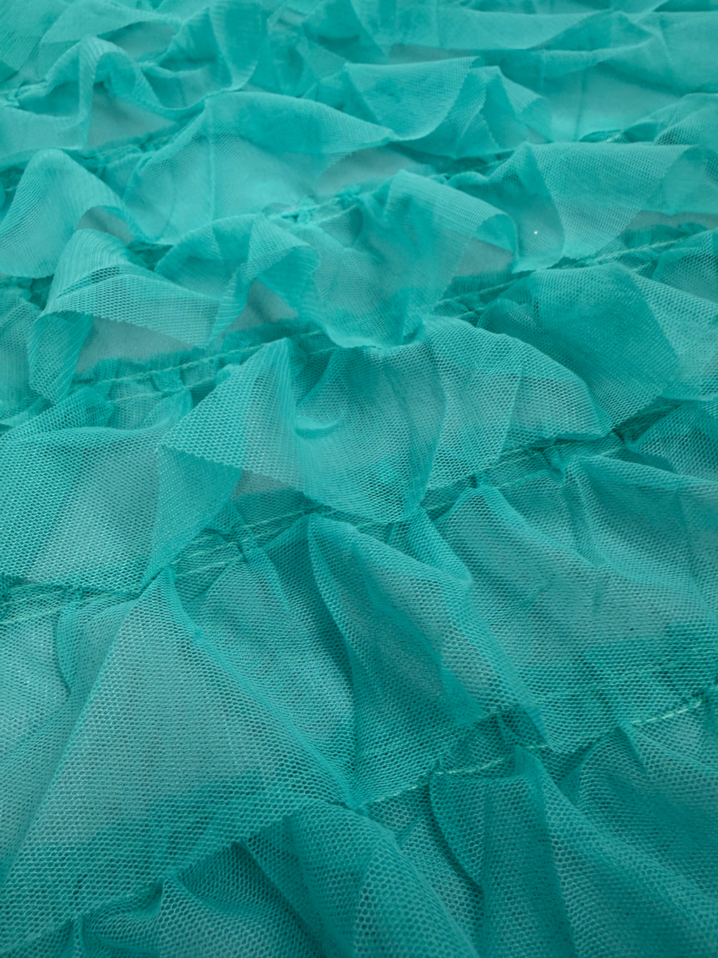 ML203 - Ruffle Lace Fabric by Yard – 52" Mesh for Gowns, Tablecloth, Party Decor