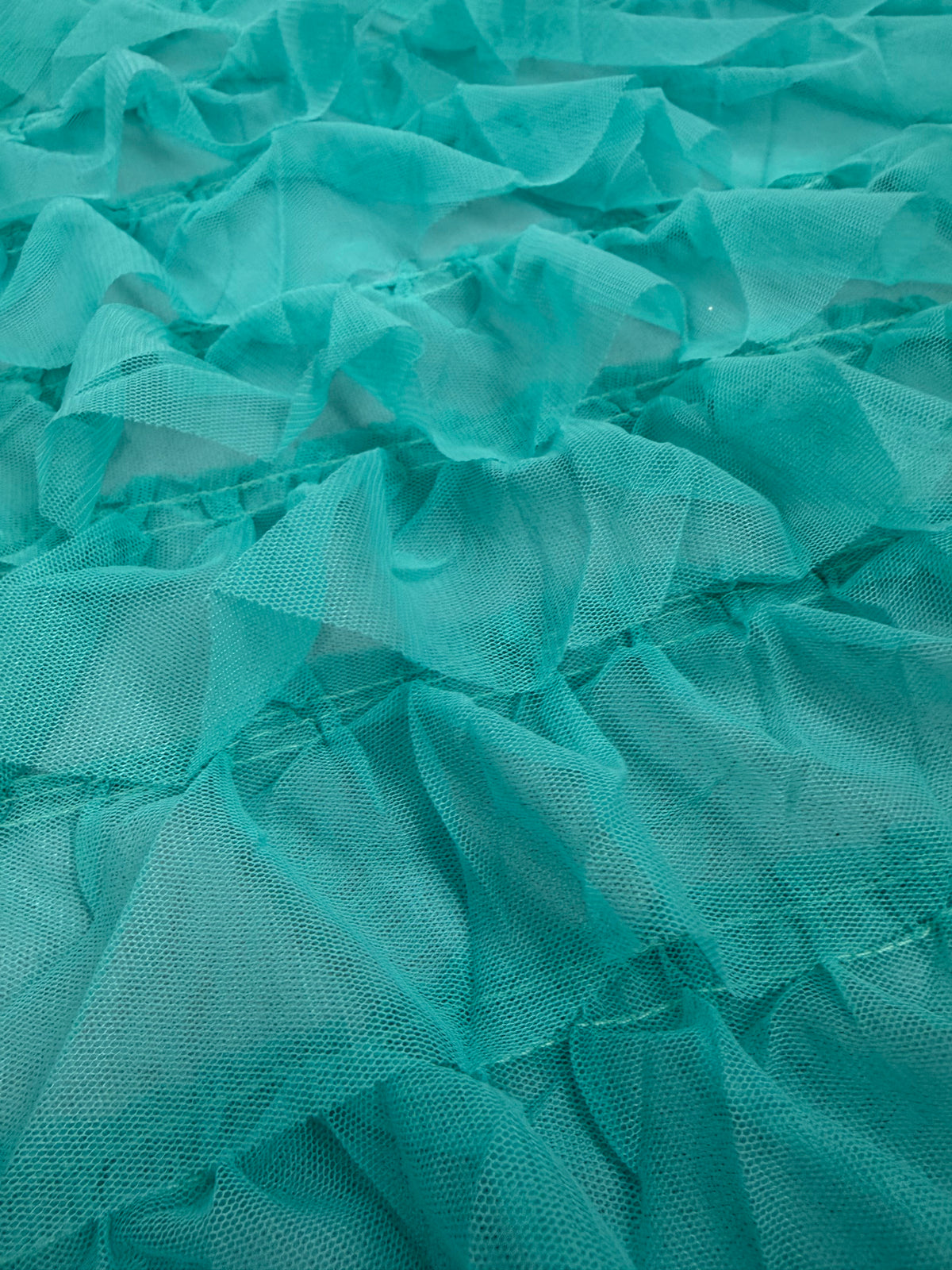 ML203 - Ruffle Lace Fabric by Yard – 52" Mesh for Gowns, Tablecloth, Party Decor