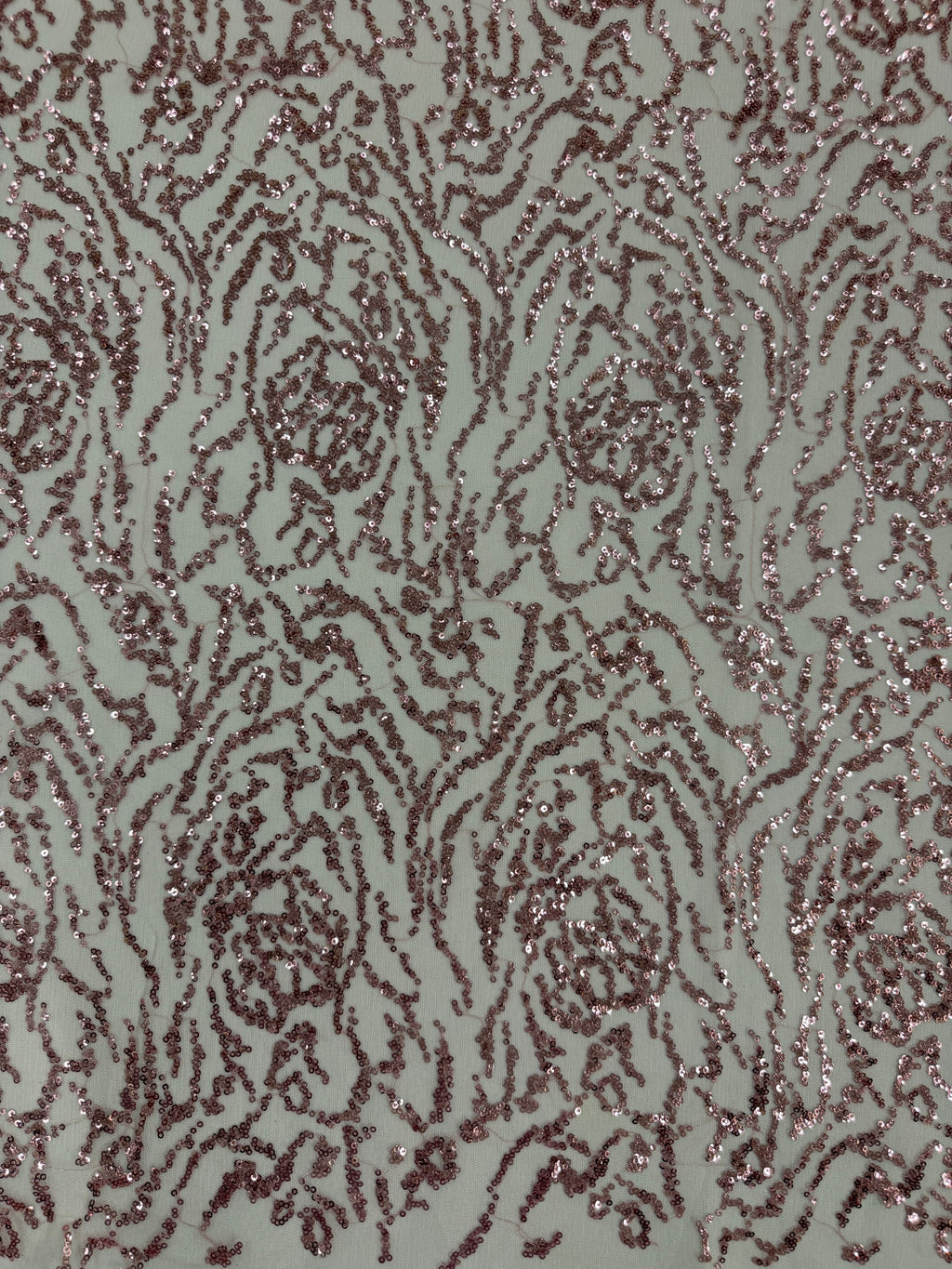 ML177 - Lace Fabric by Yard – 52" Wide Sequined Swirl Mesh for Dancing Gowns, Tablecloth, Party Decor