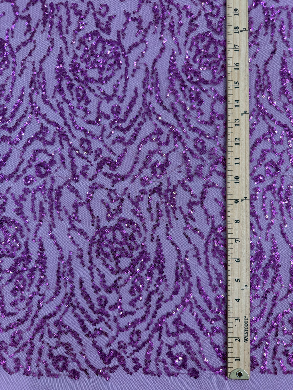 ML177 - Lace Fabric by Yard – 52" Wide Sequined Swirl Mesh for Dancing Gowns, Tablecloth, Party Decor