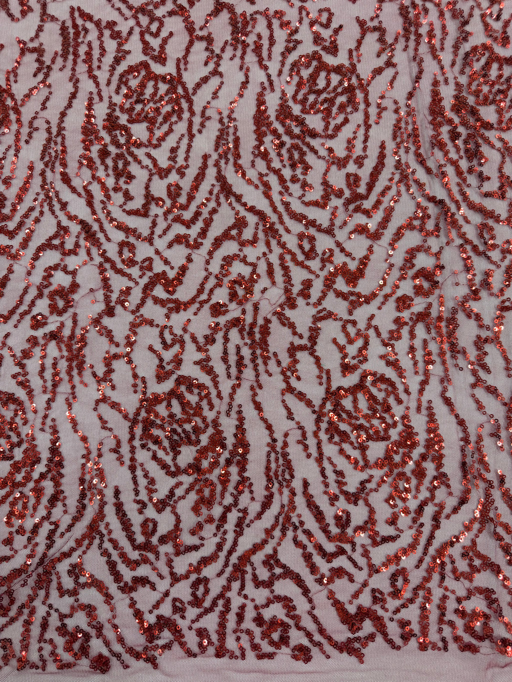 ML177 - Lace Fabric by Yard – 52" Wide Sequined Swirl Mesh for Dancing Gowns, Tablecloth, Party Decor