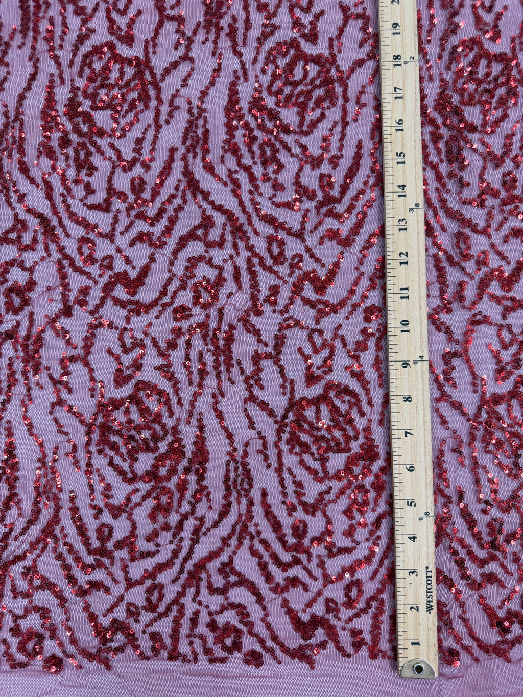 ML177 - Lace Fabric by Yard – 52" Wide Sequined Swirl Mesh for Dancing Gowns, Tablecloth, Party Decor