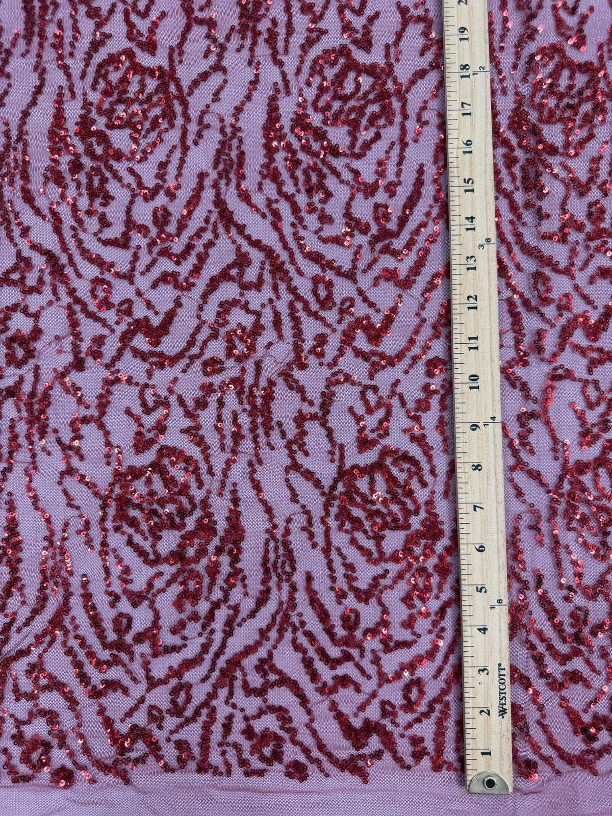 ML177 - Lace Fabric by Yard – 52" Wide Sequined Swirl Mesh for Dancing Gowns, Tablecloth, Party Decor