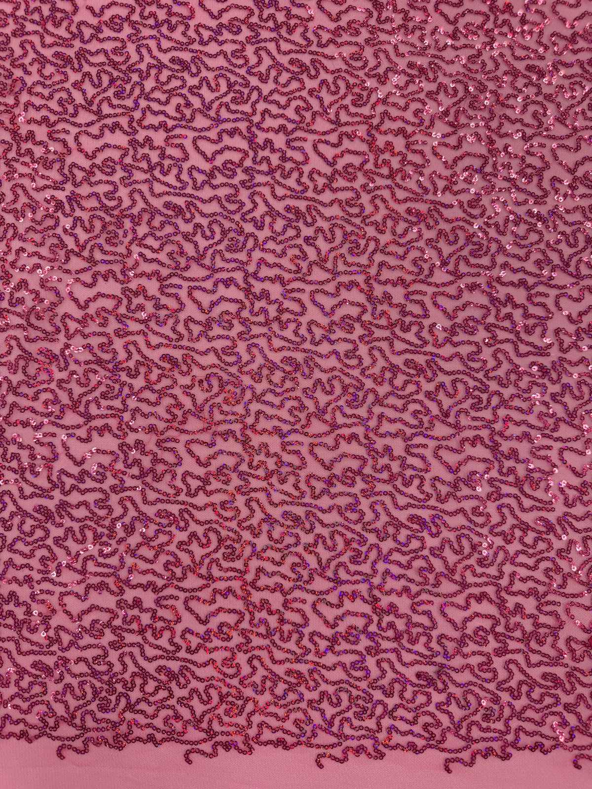 ML190 - Lace Fabric by Yard – 52" Wide Sequined Swirl Mesh for Dancing Gowns, Tablecloth, Party Decor