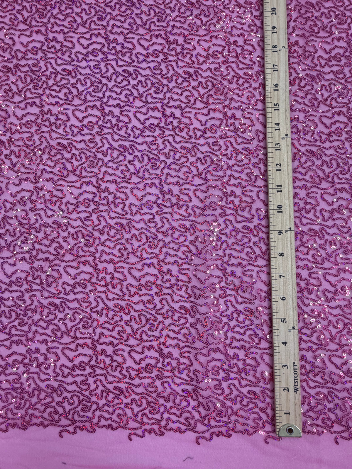 ML190 - Lace Fabric by Yard – 52" Wide Sequined Swirl Mesh for Dancing Gowns, Tablecloth, Party Decor