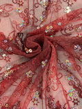 ML192 - Lace Fabric by Yard – 52" Wide Sequined Tie Dyed Mesh for Dancing Gowns, Tablecloth, Party Decor
