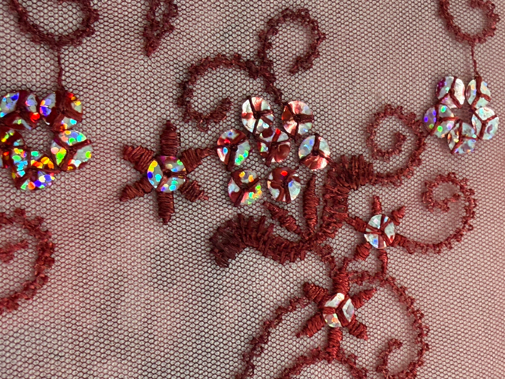 ML192 - Lace Fabric by Yard – 52" Wide Sequined Tie Dyed Mesh for Dancing Gowns, Tablecloth, Party Decor