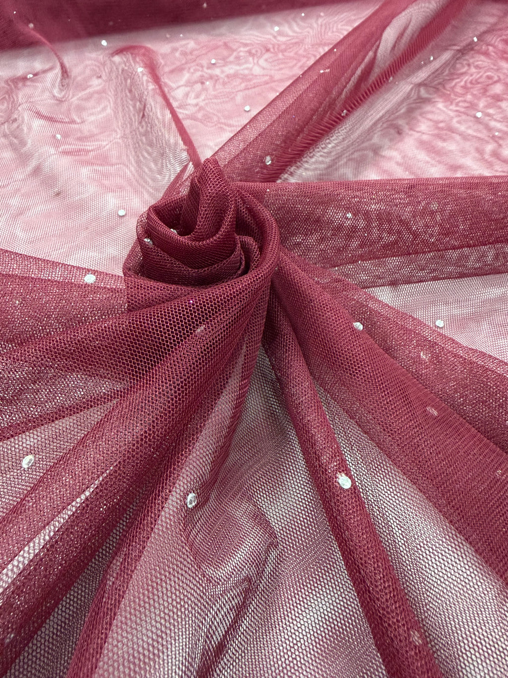 ML193 - Rainstone Fabric by Yard – 60" Wide Tulle Lace for Dancewear, Gowns, Tablecloth, Party Decor