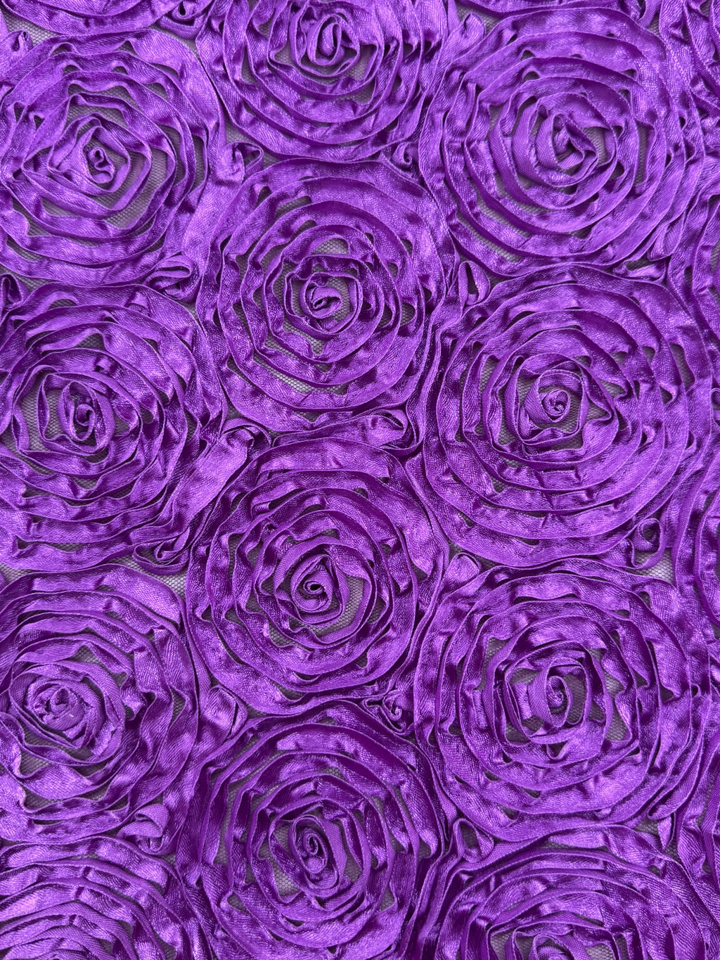 ML145 3D FLORAL ROSETTE RIBBON LACE FABRIC