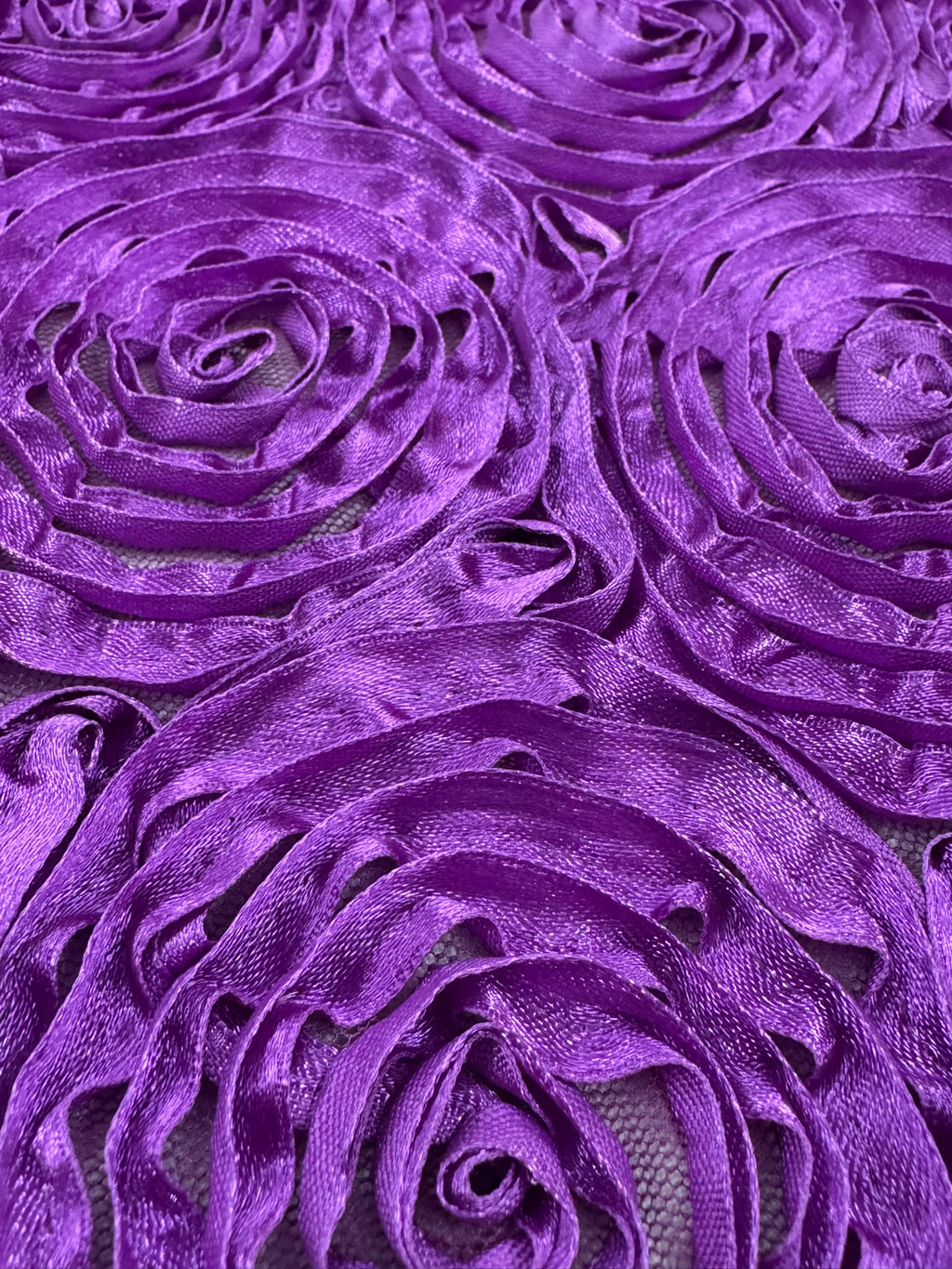 ML145 3D FLORAL ROSETTE RIBBON LACE FABRIC