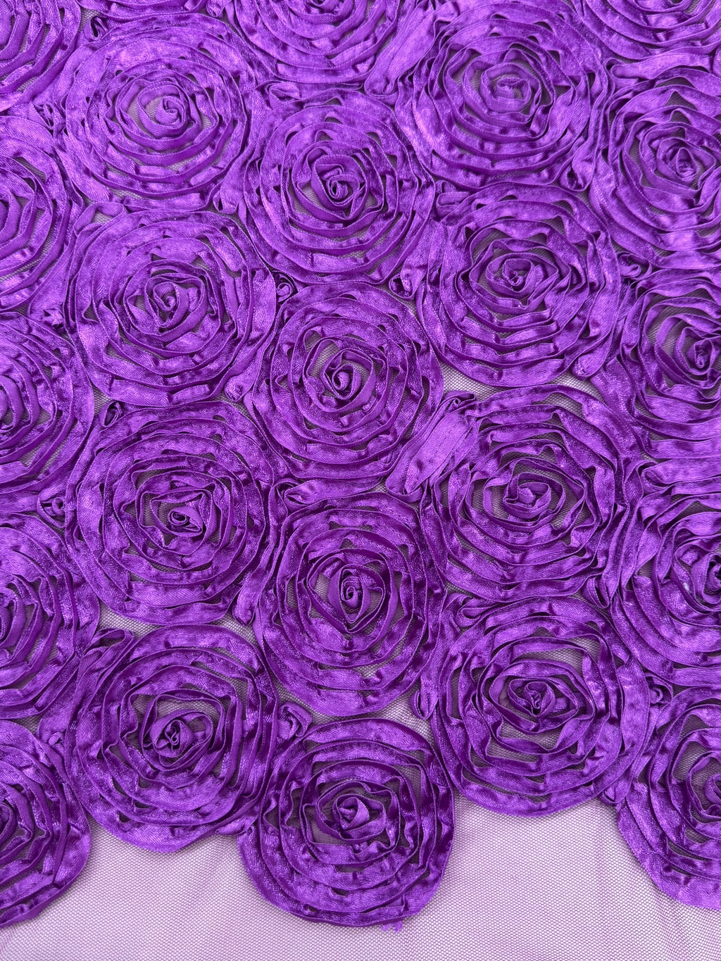 ML145 3D FLORAL ROSETTE RIBBON LACE FABRIC