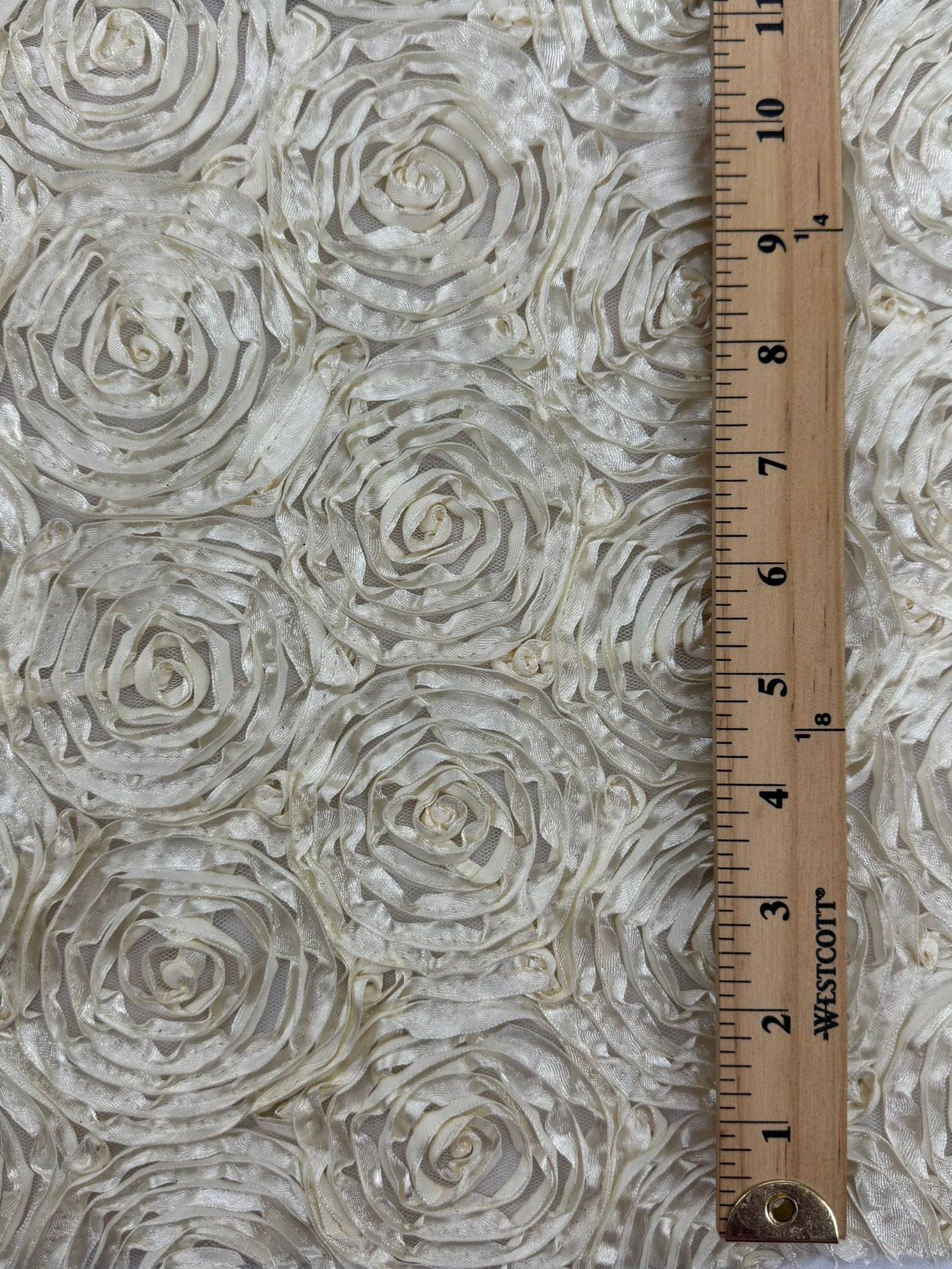 ML145 3D FLORAL ROSETTE RIBBON LACE FABRIC