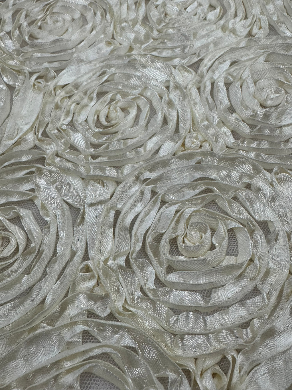 ML145 3D FLORAL ROSETTE RIBBON LACE FABRIC