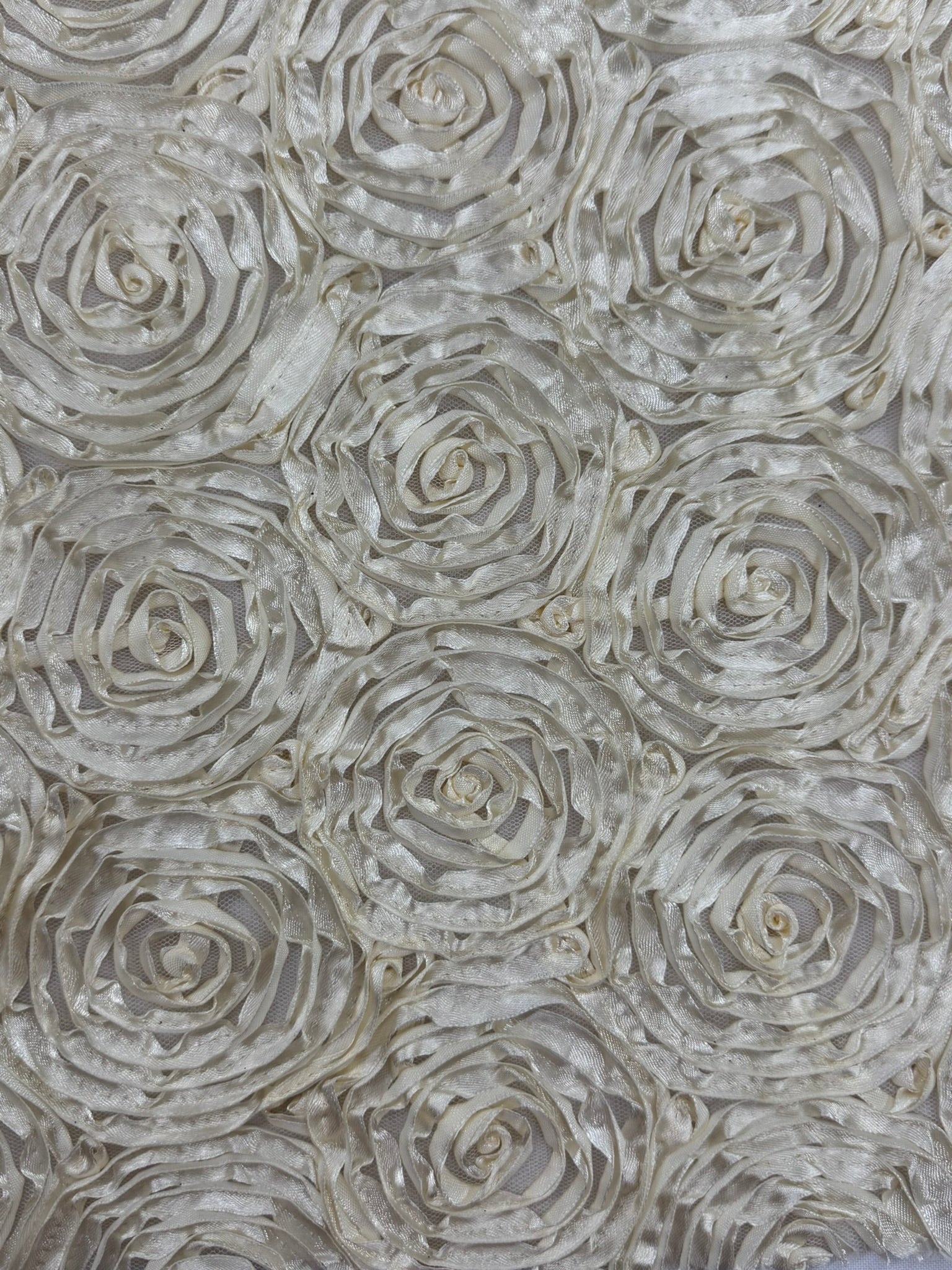 ML145 3D FLORAL ROSETTE RIBBON LACE FABRIC