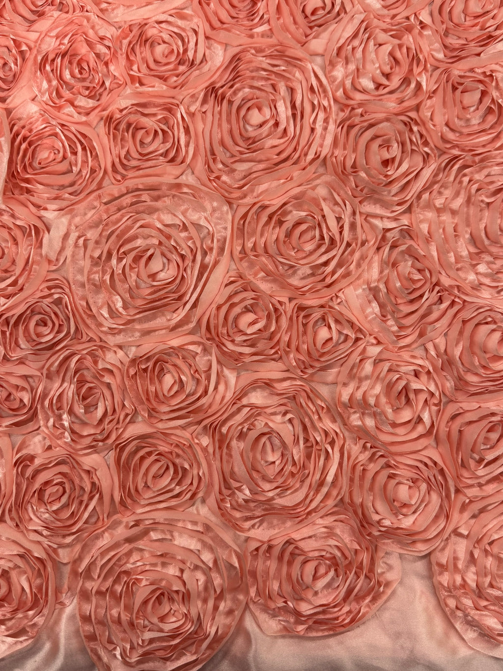 ML146 3D FLORAL ROSETTE RIBBON SATIN FABRIC