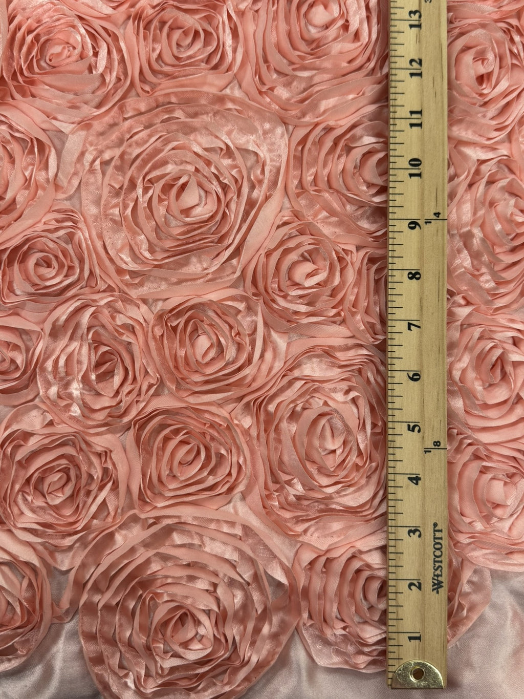 ML146 3D FLORAL ROSETTE RIBBON SATIN FABRIC