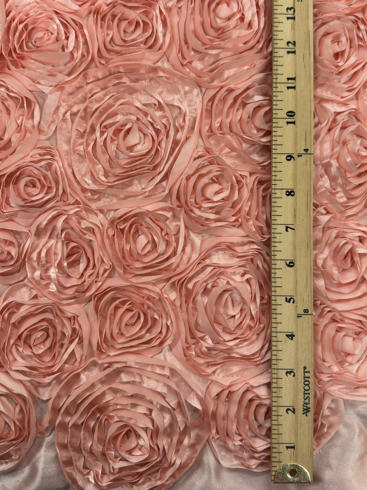 ML146 3D FLORAL ROSETTE RIBBON SATIN FABRIC