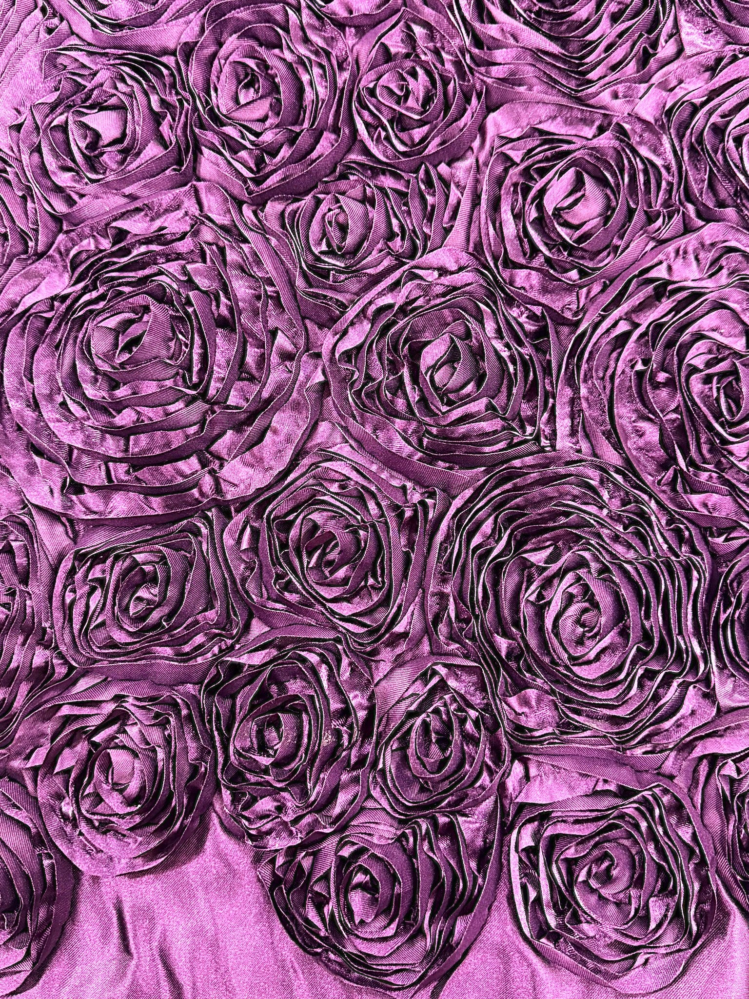 ML146 3D FLORAL ROSETTE RIBBON SATIN FABRIC