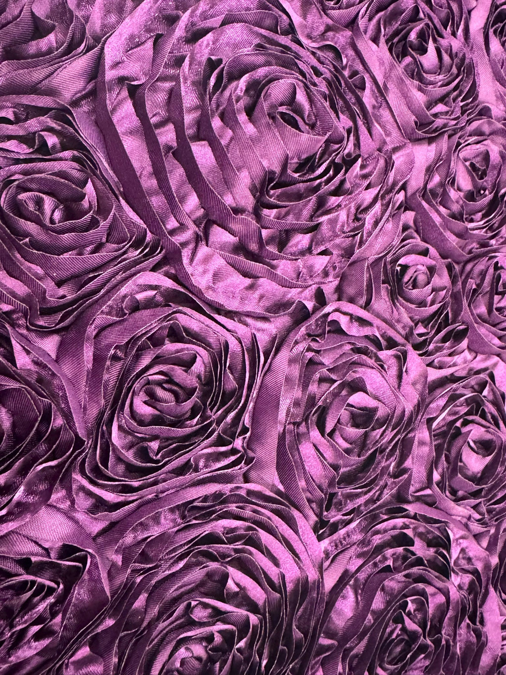 ML146 3D FLORAL ROSETTE RIBBON SATIN FABRIC