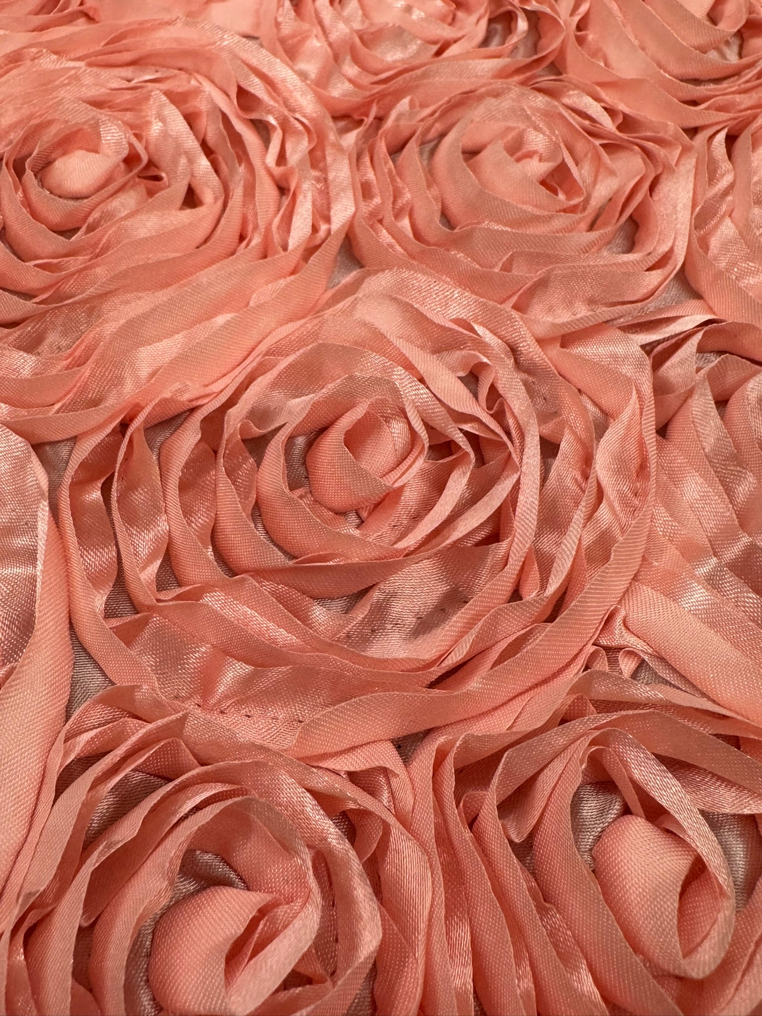 ML146 3D FLORAL ROSETTE RIBBON SATIN FABRIC