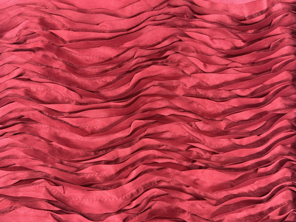 ML147 3D FLORAL WAVY RIBBON SATIN FABRIC